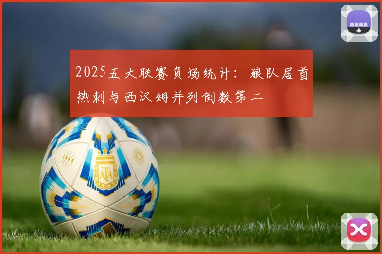 2025五大联赛负场统计：狼队居首热刺与西汉姆并列倒数第二